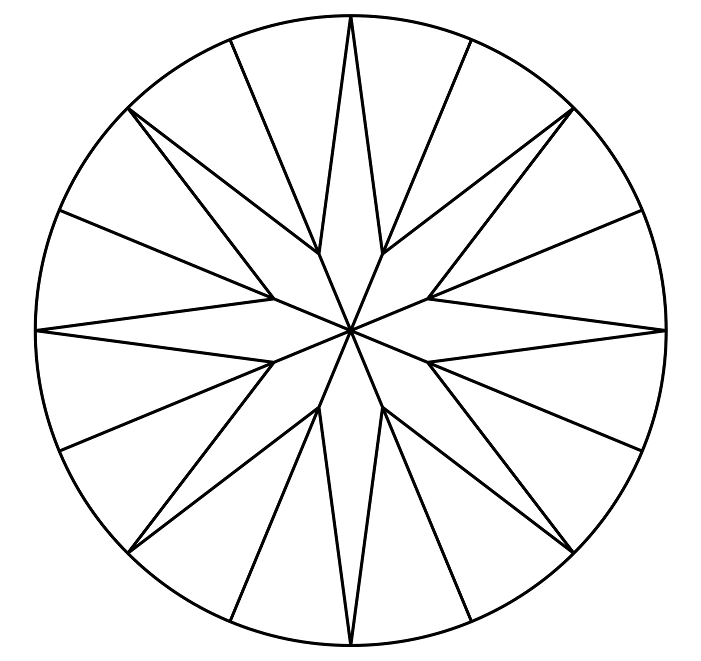 Top view of an Eppler brilliant, the large central octagon the table, ringed by star and bezel facets