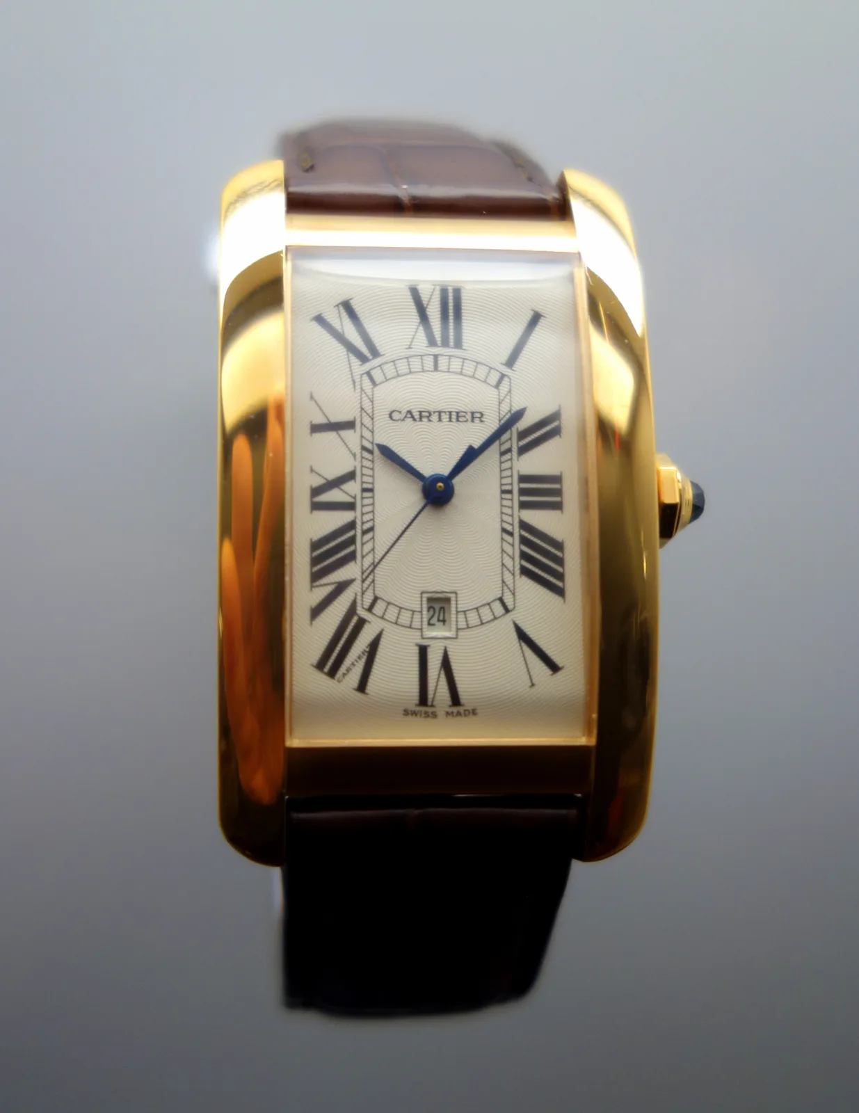 The Cartier Tank on the wrist